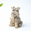 Artistic Schnauzer dog figurine made of mixed colorful crystals and gold foil resin - Crazy Agate
