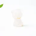 Pink resin piggy figurine with gold foil accents for home office desktop decoration - White Crystal