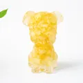 Gelbe Schnauzer-Hundefigur aus Kristallharz mit transparenter Edelstein-Struktur - Gelber Achat