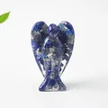 Guardian angel figurine made of resin and lapis lazuli natural crystal stones - Lapis Lazuli