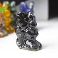 Scultura artistica di abbraccio in resina di cristallo nero per arredo casa e ufficio - Figura Astratta (Abbraccio) / Ossidiana