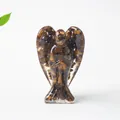 Tiger eye stone angel figurine made of resin for home decor and healing energy - Tiger's Eye