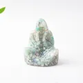 Macro de figurita de fantasma de resina con piedras de cristal azul para decoración - Amazonita Mago Fantasma