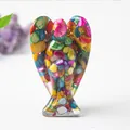 Handmade resin angel sculpture filled with colorful natural crystal stones for home decor - Colorful Shell