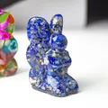 Lapis lazuli crystal resin fairy figurine ornament in deep blue with gold flecks - Lapis Lazuli