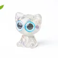 Cute resin cat figurine made of natural purple and green fluorite crystal with big eyes - Colorful Fluorite