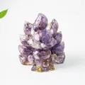 Figura de zorro de cristal de amatista púrpura en resina con detalles de pan de oro - Púrpura de Ensueño / 4 Cm De Alto
