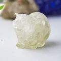Macro view of crystal resin cat figurine with detailed texture and yellow transparent finish - White Crystal