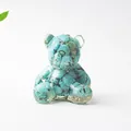 Mini statuetta di orso in resina con cristalli di turchese per decoro tavolo - Turchese