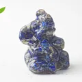 Detailed macro view of an elephant figurine crafted from blue lapis lazuli crystal resin - Lapis Lazuli