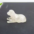 Translucent white crystal resin puppy figurine in a gentle lying pose for desk decor - White Crystal