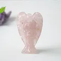 Handcrafted rose quartz angel sculpture with natural crystal texture for home decor - Rose Quartz