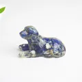Lapis lazuli crystal puppy resin figurine in deep blue for home desk decoration - Lapis Lazuli