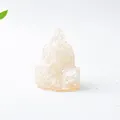 Ganesha statue figurine crafted from translucent white natural crushed crystal stones - White Crystal Ganesha