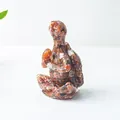 Figurine tortue de méditation en pierre naturelle et résine pour décor de yoga - Agate rouge