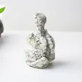 Figurine tortue de yoga en résine effet pierre grise naturelle pour décoration de bureau - Howlite