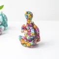 Figurine de tortue méditante en résine transparente avec pierres de cristal naturel - Coquillage Coloré