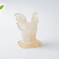 Figurine de monstre gargouille en gravier de cristal ambré pour décoration de bureau - Cristal blanc