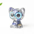 Lapis lazuli crystal resin cat figurine with big blue eyes for home desk decoration - Lapis Lazuli