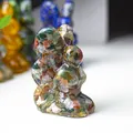 Crystal resin figurine of a hugging couple made with mixed natural gemstones and minerals - Ocean Jasper