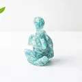 Figurine de tortue de yoga en résine et cristal turquoise pour décor de bureau - Aigue-marine