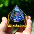 Handcrafted Capricorn Orgone Pyramid with amethyst sphere and obsidian stones - Capricorn / 5cm / 1.97in