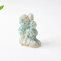 Natural green crystal resin rabbit figurines with copper base tabletop ornament - Amazonite