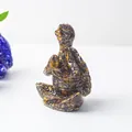 Figurine de tortue de yoga en résine de cristal œil de tigre pour bureau zen - Œil de tigre