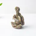 Figurine tortue de yoga en cristal naturel vert pour décoration zen de bureau - Unakite