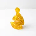 Figurine tortue en pierre de cristal naturel jaune et résine transparente yoga décor - Citrine