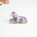Puppy figurine ornament made of natural purple and white crystal stone resin - Lilac Stone