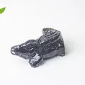 Polished black resin alligator figurine with realistic texture for desk decoration - Obsidian (Crocodile Shape)