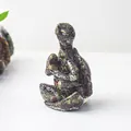 Figurine tortue en méditation avec finition en résine de pierre de cristal naturel - Pierre Sang de Dragon