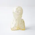 Abstract resin figurine with yellow natural crystal stones for modern desktop decor - White Crystal