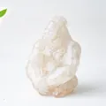 Translucent amber resin gorilla figurine with detailed texture for desktop decor - White Crystal