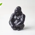 Deep black gorilla crystal resin figurine with glossy finish for desk home decor - Obsidian
