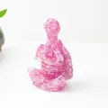 Figurine de tortue de méditation en résine rose avec texture de pierre naturelle - Quartz Rose Foncé