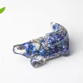 Lapis lazuli and gray crystal stone chips in crocodile resin ornament sculpture - Lapis Lazuli (Crocodile Shape)