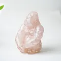 Pink resin gorilla statue with crystal texture, minimalist indoor decor ornament - Rose Quartz