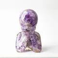 Abstract figure statue crafted from transparent resin filled with natural purple amethyst - Dreamy Purple