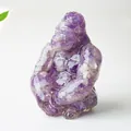 Artistic purple resin gorilla sculpture with crystal texture for home office desk decor - Dreamy Purple