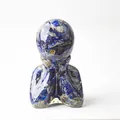 Abstract human figurine made of resin and blue lapis lazuli crystal for desk decor - Lapis Lazuli