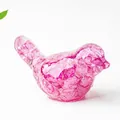 Resin bird figurine with rose pink crystal stones decoration for office and home desktop - Dark Pink