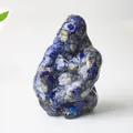 Lapis lazuli resin gorilla figurine statue with deep blue textured finish and polished shine - Lapis Lazuli