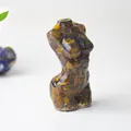 Escultura de torso femenino en resina cristal ojo de tigre para hogar y oficina - Ojo de tigre