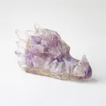 Statua a testa di drago in resina 3D con sfumatura viola e bianco trasparente - Viola da Sogno