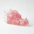 Sculpture de tête de dragon en résine rose translucide avec texture 3D détaillée - Rose Foncé