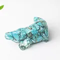 Blue turquoise stone chips inside a bear-shaped resin figurine home desktop decor - Turquoise (Animal Shape)