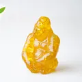 Translucent yellow resin gorilla statue home office desk decor sculpture - Citrine