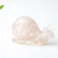 Figurine d'escargot en résine rose et cristal pour décoration de maison et bureau - Quartz rose